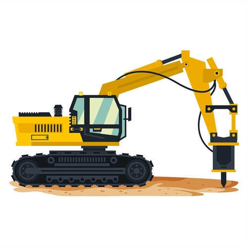 Construction Theme Excavator Transparent Sticker